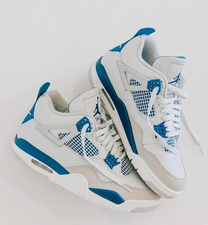 Air Jordan 4 White/military-Blue Neutral Grey